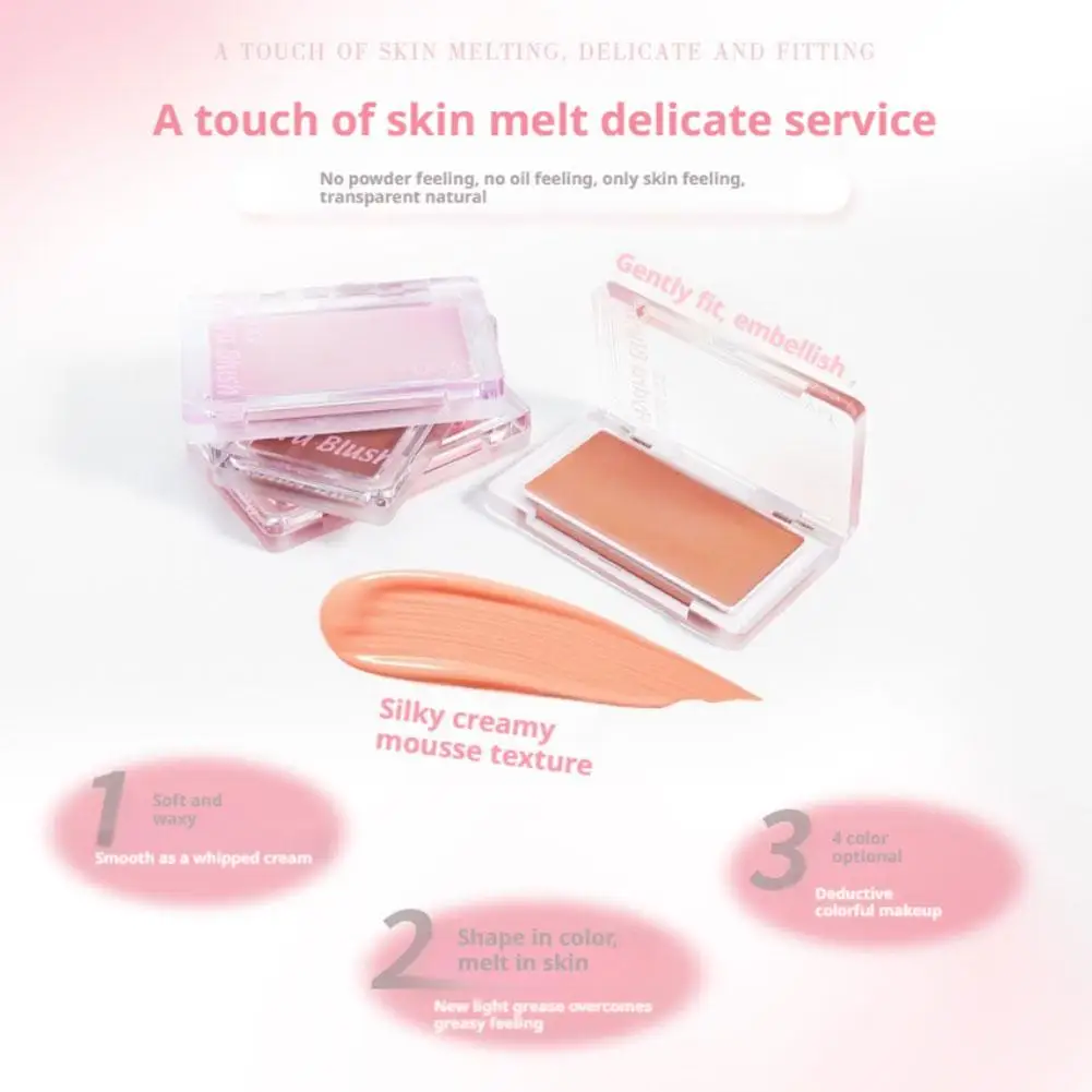 4Colors Water Light Blush Nude Pink Natural Face Brighten Highlighting Long-lasting Youthful Girl Makeup