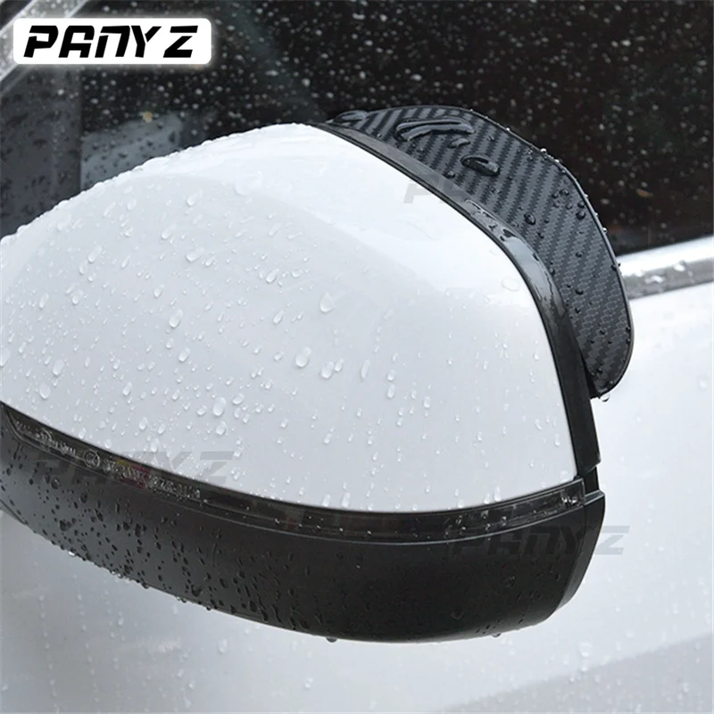 2PCS Car rearview Mirror Rain Eyebrow Visor Carbon Fiber Side Snow Sun Visor Rain cover Car mirror accessories