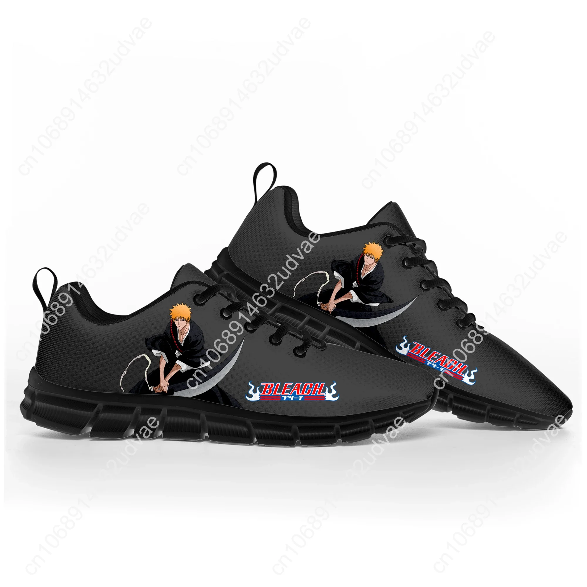 Bleekmiddel Kurosaki Ichigo Sportschoenen Heren Dames Tiener Kinderen Sneakers Custom Hoge Kwaliteit Paar Zwarte Casual Schoen