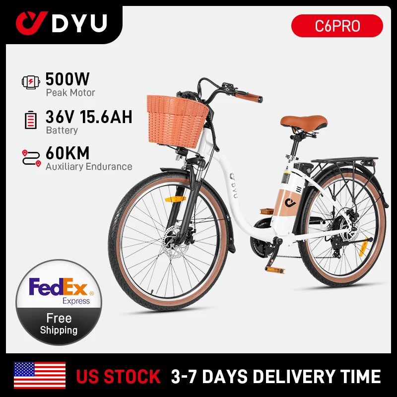 

DYU C6pro Electric Bicycle Peak 500W Motor 36V15.6AH Lithium Battery Electric Bike 26 Inch city E-bike