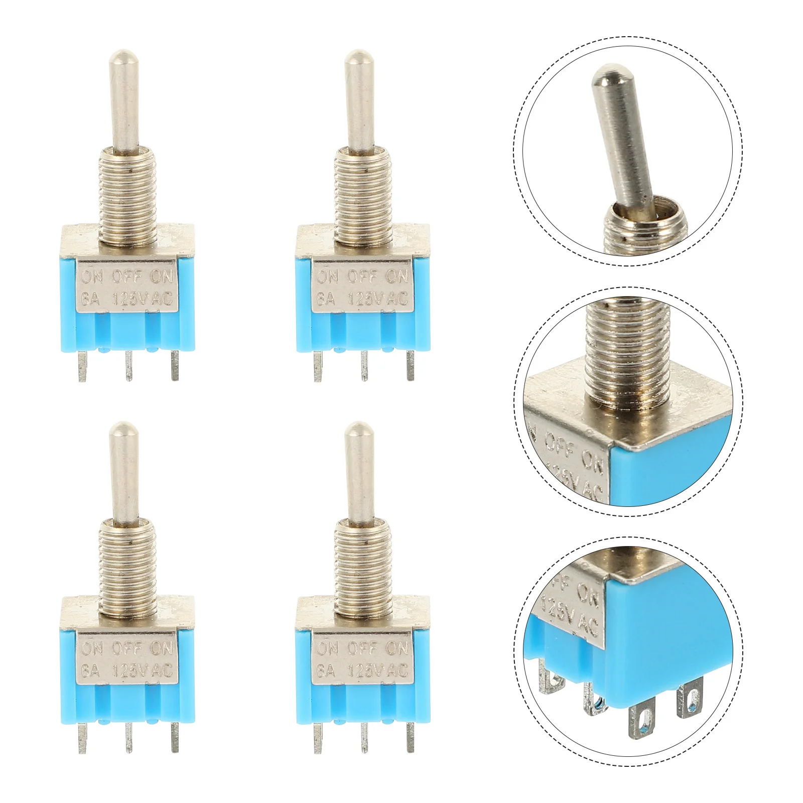 

6 Pcs Guitar Rocker Use Accessories Selector for Guitars 3 Way Toggle Metal Electric Parts