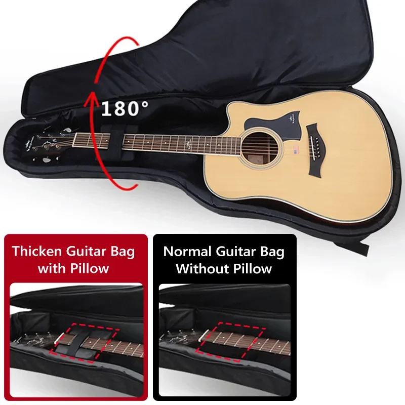 41 Inch Thicken Guitar Bag Waterproof Oxford Electric Bass Case Backpack 36\'\' 39\'\' inch Classic Acoustic Guitar Cover Case