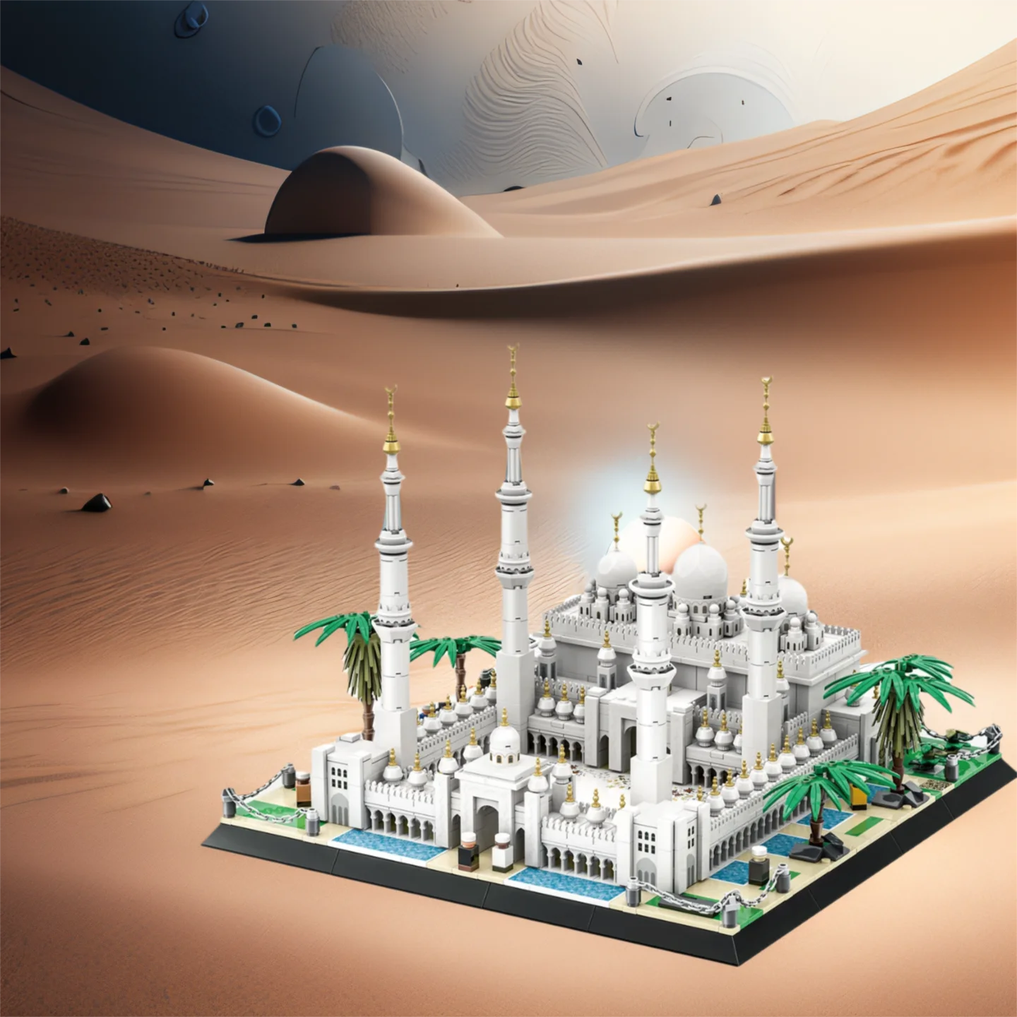 Creatieve Sheikh Zayed BinSultan Nahyan Moskee Bouwsteen Verenigde Arabische Emiraten Islamitisme Beroemde Architectuur Model Bricks Speelgoed