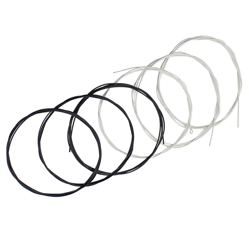 

6 Guitar Strings Classical Black White Nylon Light Replacement for Acoustic Instruments Standard Tension Professional Sound