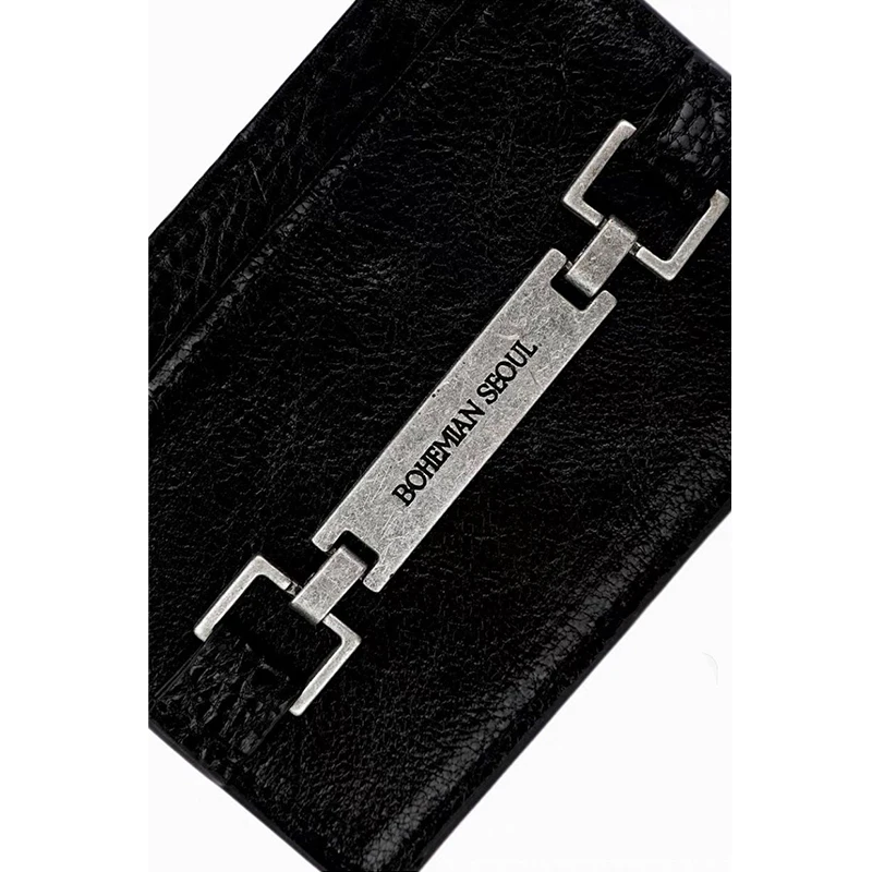 Korean High-quality Cowhide Metal Retro Card CaseLightweight Card Storage Bag