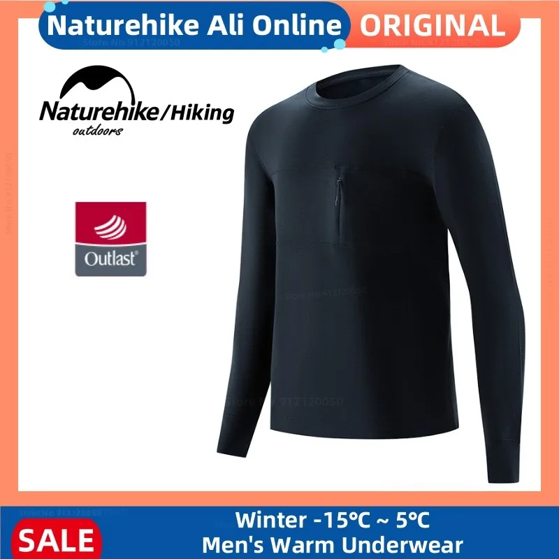 Naturehike Outdoor Winter Camping Men's Warm Underwear Thick T-shirt Breathable Comfortable Sweaty Sports Underwear Hiking Warm