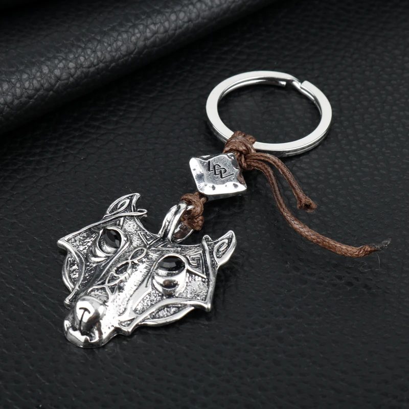 الحيوان الذئب رئيس المفاتيح نورس الفايكنج الأصلي قلادة مفتاح سلسلة Vintage حامل مفاتيح المجوهرات الرجال النساء حلية حلقة رئيسية #5