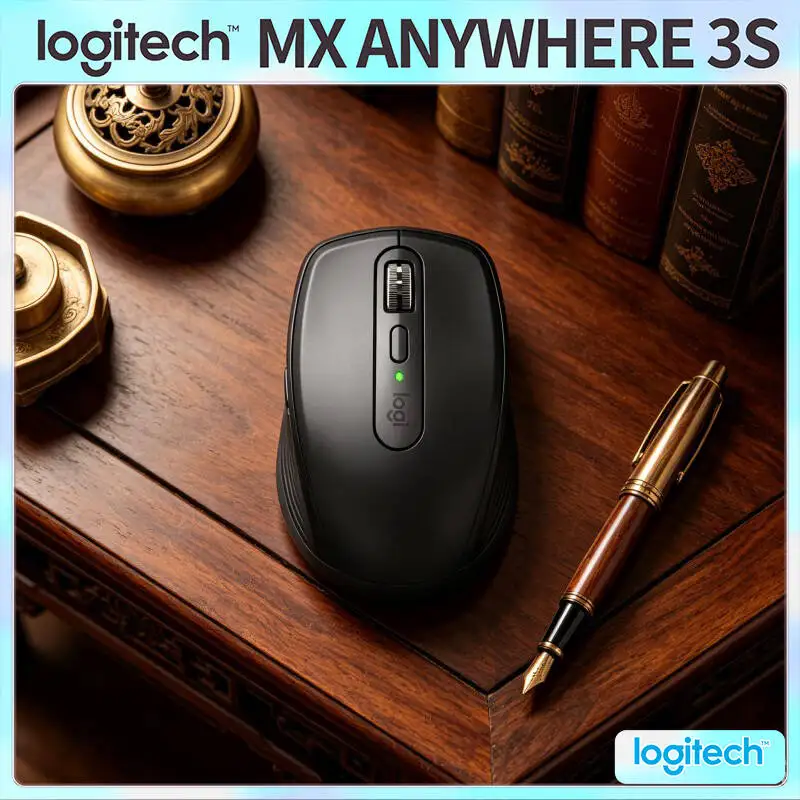 Precision MX Anywhere 3S Mouse - 8K DPI, Hyper-Scroll, USB-C Fast Charge, Ideal for Site Office & Field Work Task