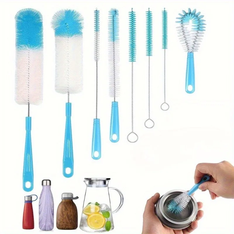 Brosse de nettoyage à Long manche pour bouteilles, bouteille d'eau à col étroit, Thermos, bouteille de Sport, verre à vin, mélangeur de lait de soja, outil de cuisine