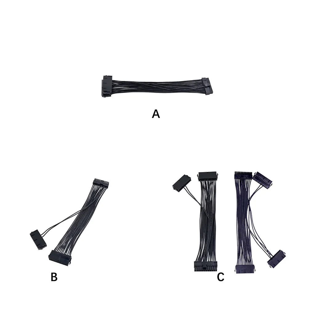 Plastic 24Pin Computer Dual Power Start Cable Desktop Starting Adaptor