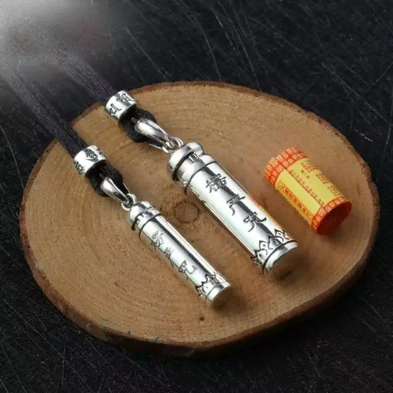 Thai 925 Silver Tibetan Gau Box Pendant vintage sterling silver Buddhist Prayer Box Amulet Pendant Tibetan Ghau Pendant