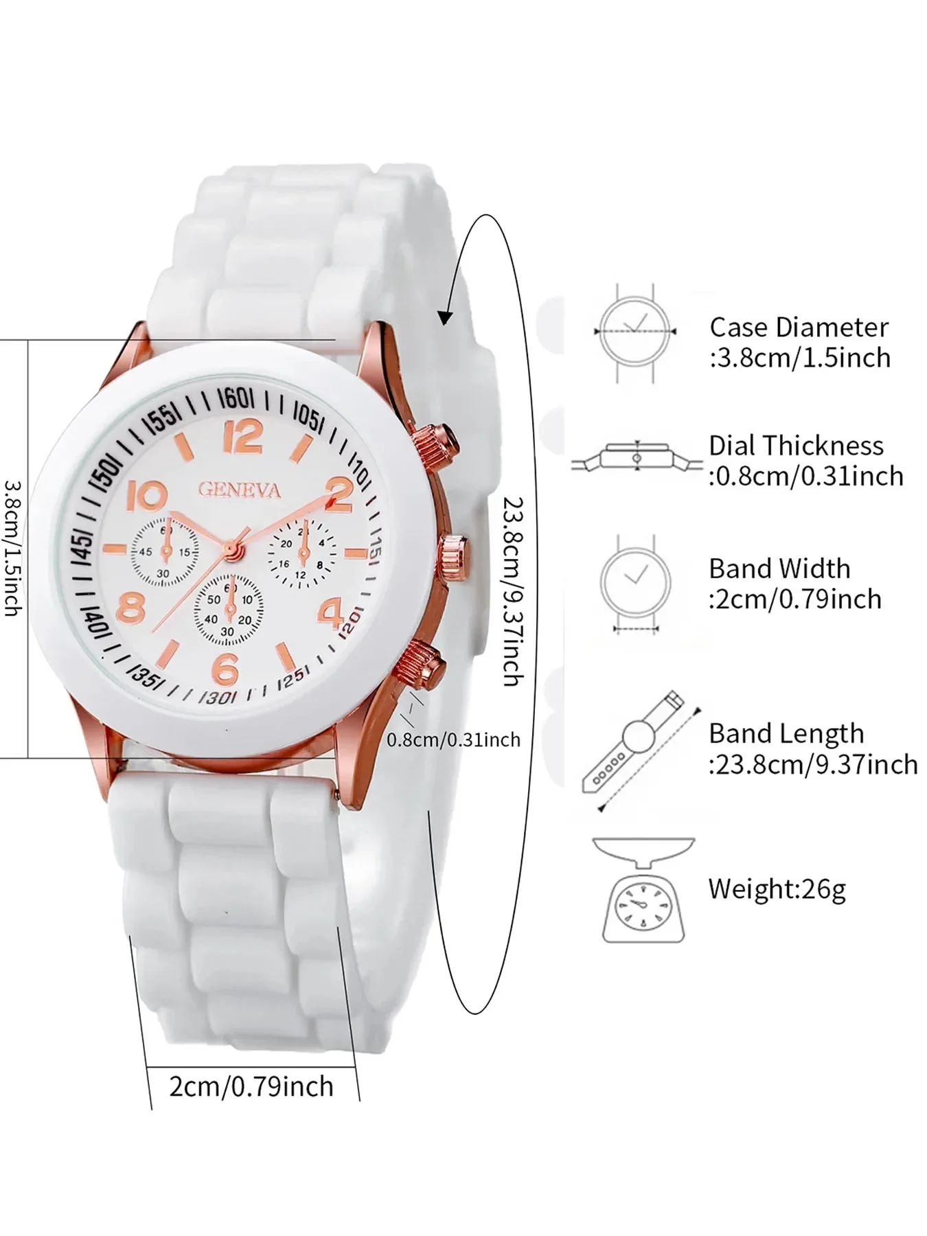 6-piece fashionable round versatile design, light luxury women's watch, women's high-end feel, business temperament set