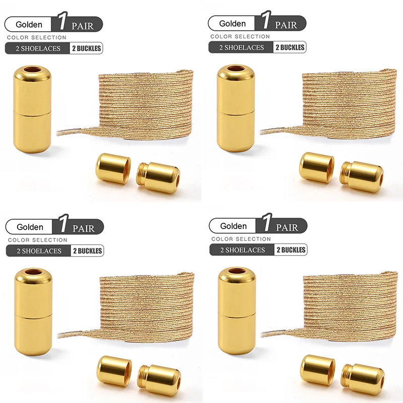 1 Paar/2 Pairs/4 Pairs Geen Stropdas Veters Kleurrijke Gesp Schoenveters Parel Licht Kleurrijke Mode Zonder stropdassen Elastische Veters Sneaker
