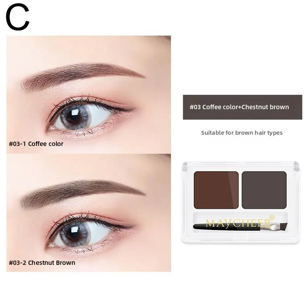 2Color Eyebrow Powder Palette Makeup Black Brown EyeBrow Professional Cosmetic Waterproof Palette with Shadow Eye Enhancer M2M1