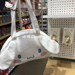 Sanrio Cinnamoroll Melody Cute Face Shoulder Bag Y2k Embroided Cartoon Kuromi Handbag for Girls and Students Zipper Tote Bags