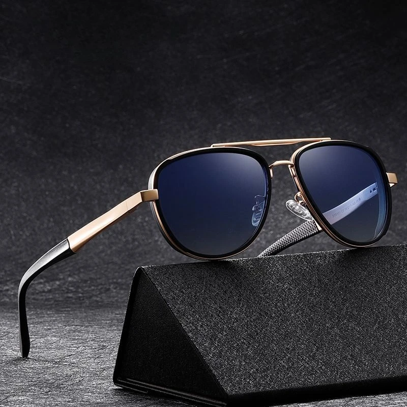 

New Polarized Sunglasses Fashion Men's Double Beam Street Shooting Sunglasses Outdoor Driving Sun Protection Sunglasses