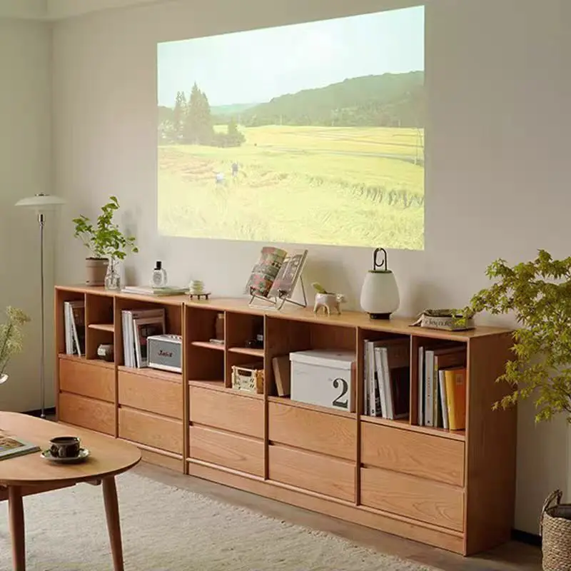 

Solid wood home bookshelves do not take up space, drawers, bookcases, integrated storage cabinets, solid wood lockers, living ro