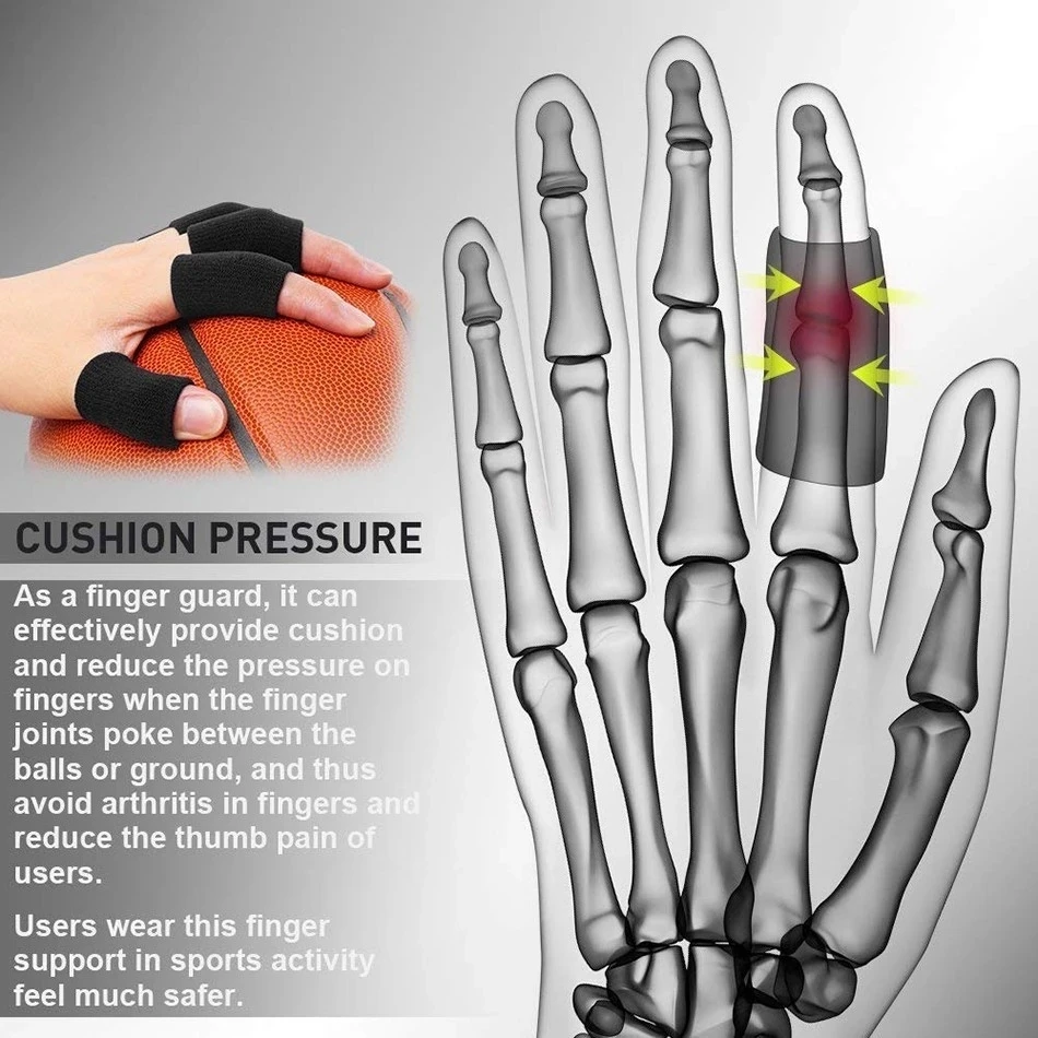 10Pcs/Set Finger Protection Arthritis Support Guard Outdoor Sports Basketball Volleyball Elastic Finger Sleeves