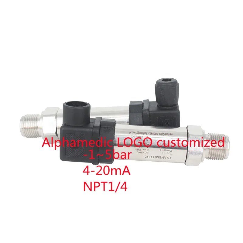 

Alphamedic LOGO customized -1 to 5bar 4-20mA NPT1/4 Pressure Sensor