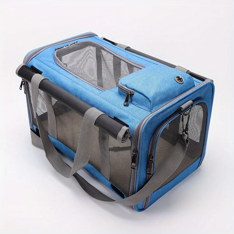 Sturdy and Stylish Pet Carrier Bag with Mesh Ventilation and Adjustable Shoulder Strap for Safe and Comfortable Transport