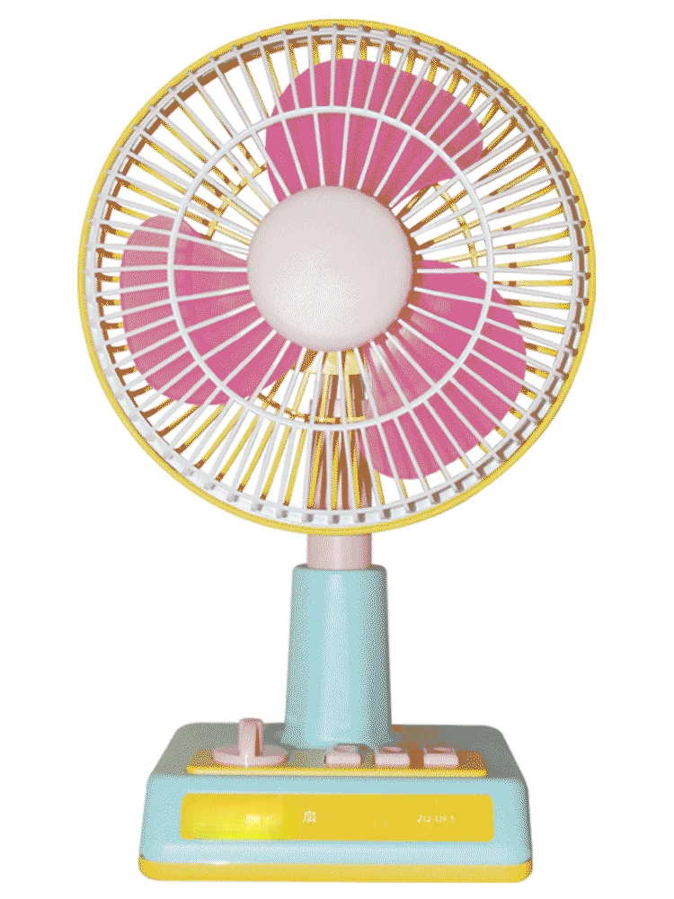 

For Retro Desktop Small Fan Home Office Wind Wide-Angle Shaking Fan Student Dormitory Bed Charging