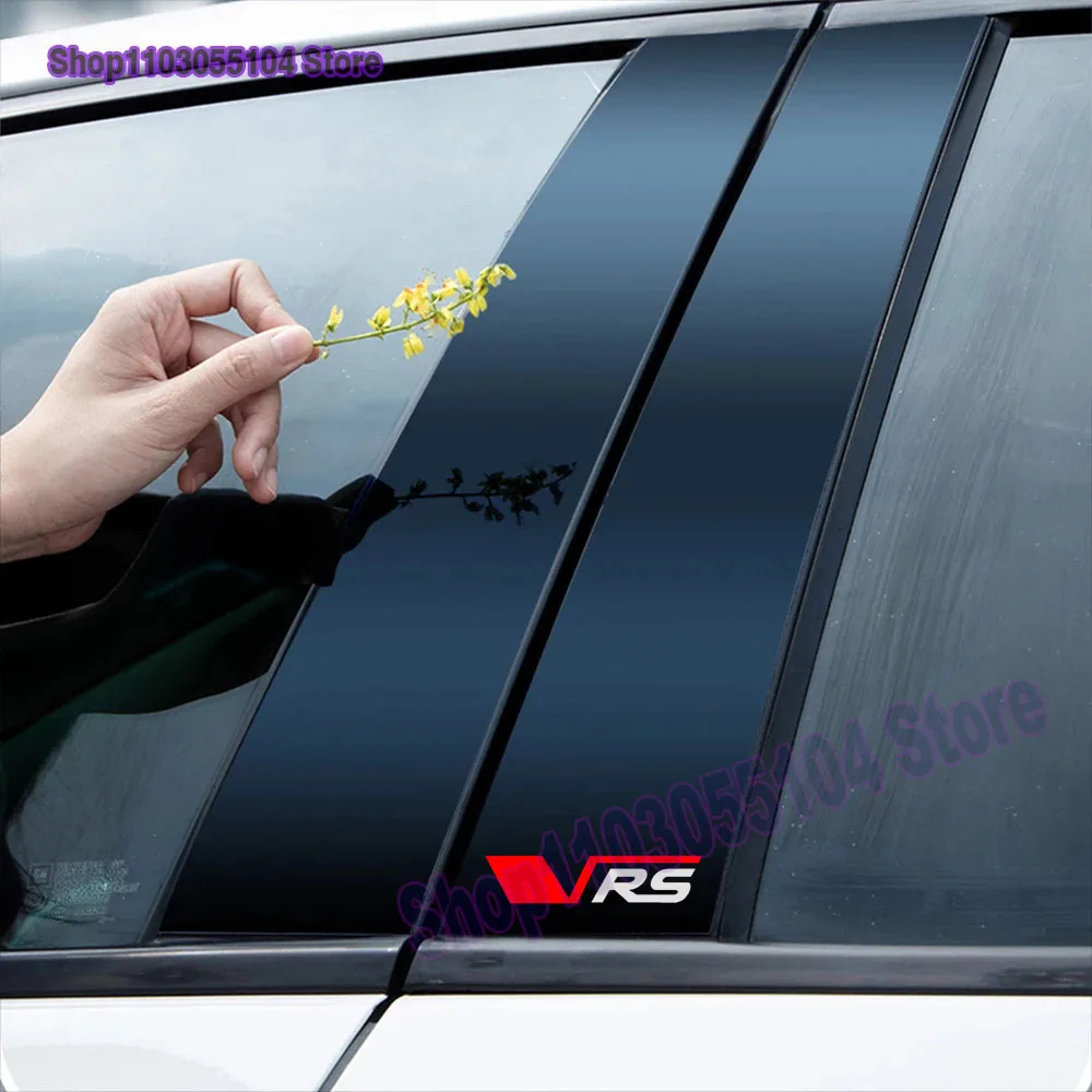 4pcs VRS Car window B-pillar sticker For Kamiq Octavia Kodiaq Rapid Superb Fabia Karoq Scala 1 2 3 a5 a7 RS MK1 MK2 MK3
