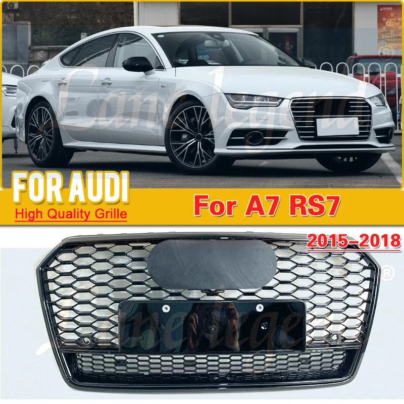 Car Anterior Reticulum For Audi A7 2015 2016 2017 2018 Upper Replacement Air Intake Grille Bumper Grilles Mesh Cover