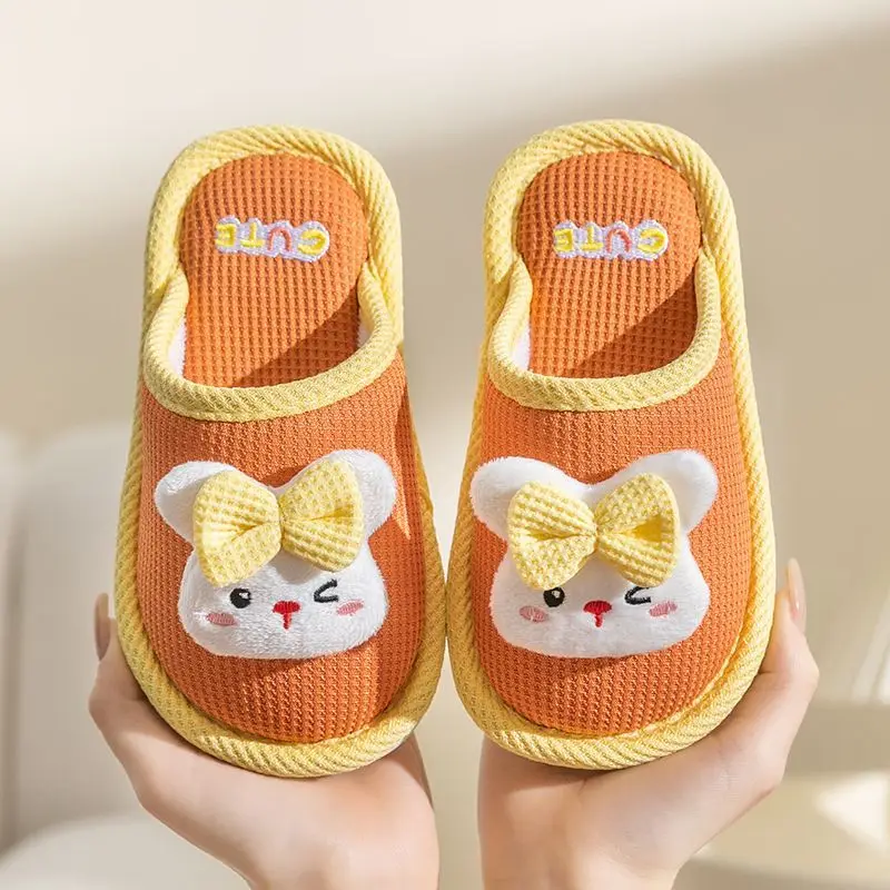 

Cute Kids Cotton Slippers for Girls Autumn Winter Indoor Comfortable Non Slip Home Baby Slippers