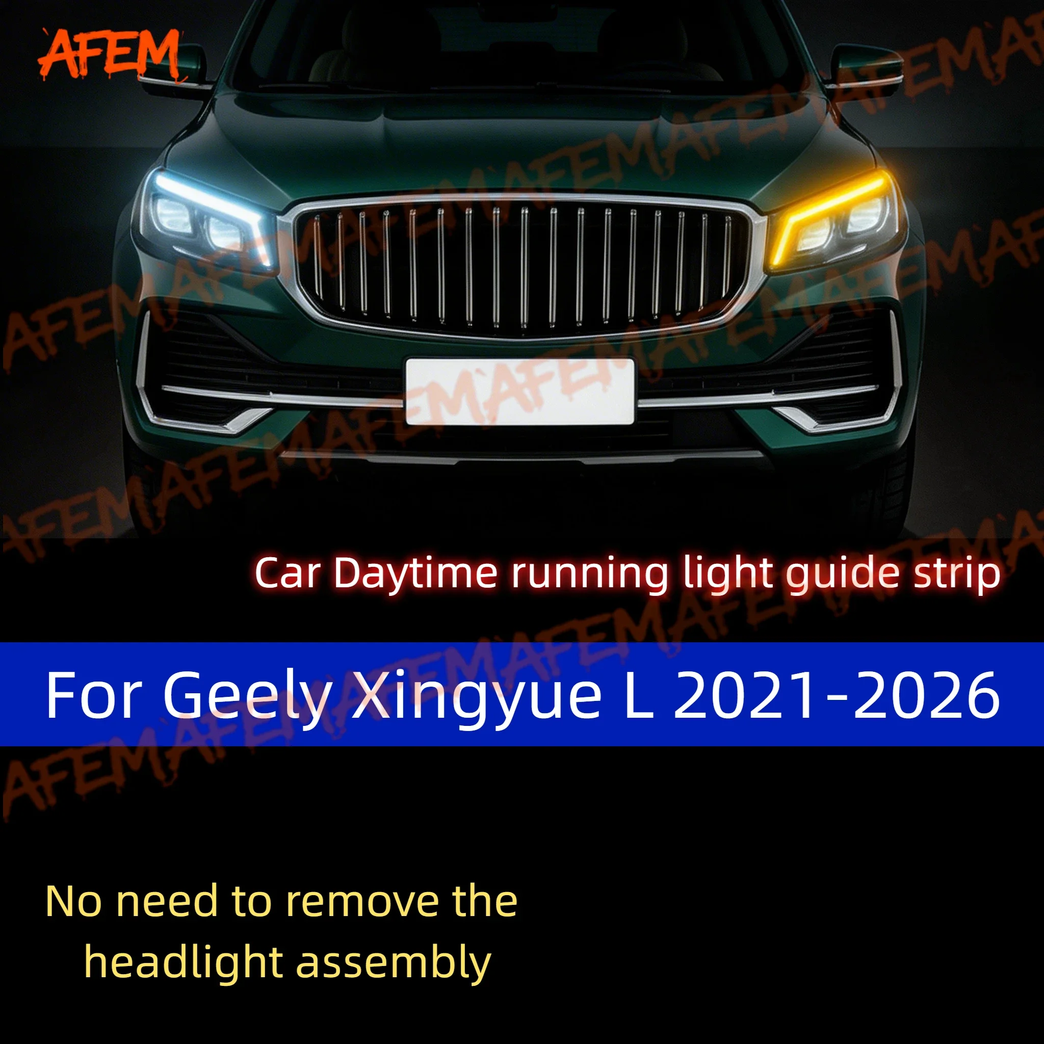 2 Stück Auto-DRL Tagfahrlicht Start-Scan-Stil Sequenzielles Fließendes Blinklicht für Geely Xingyue L 2021-2026