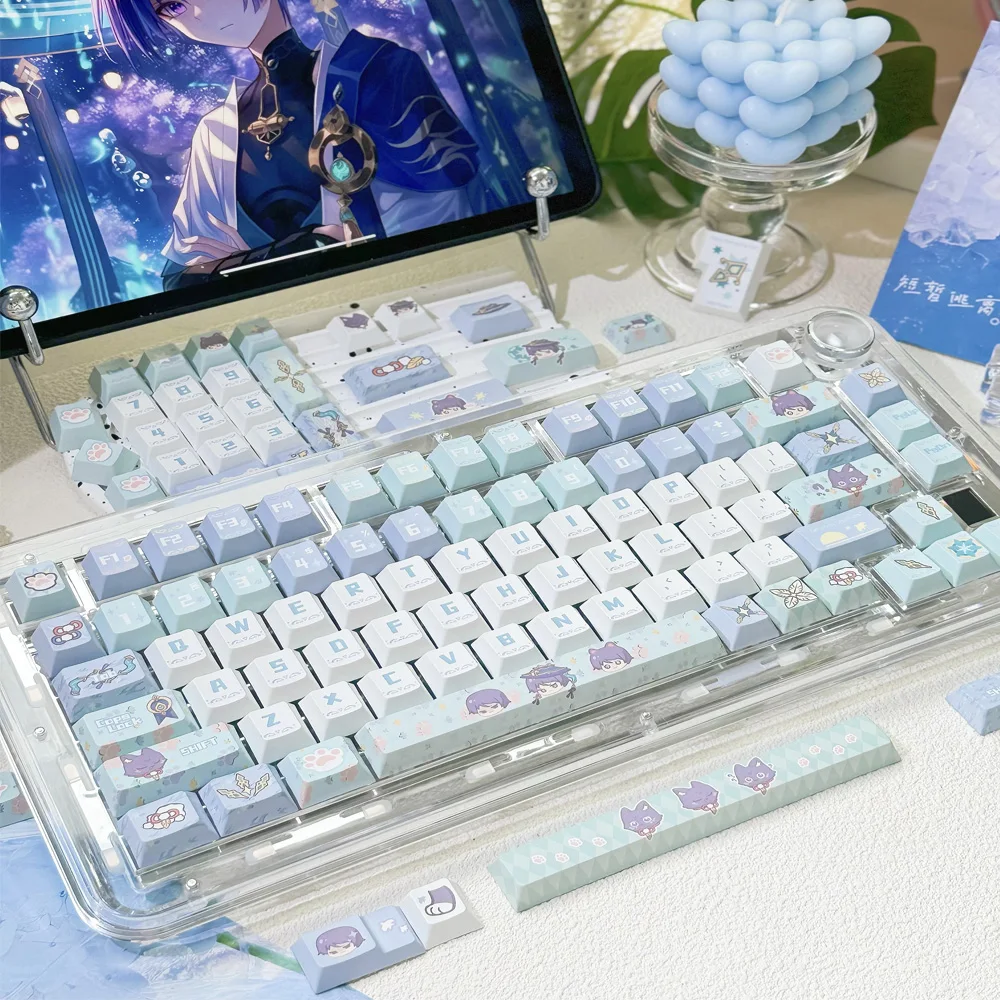 

Original height 147 keys, theme keycaps adapted to mechanical keyboard keycaps hi75