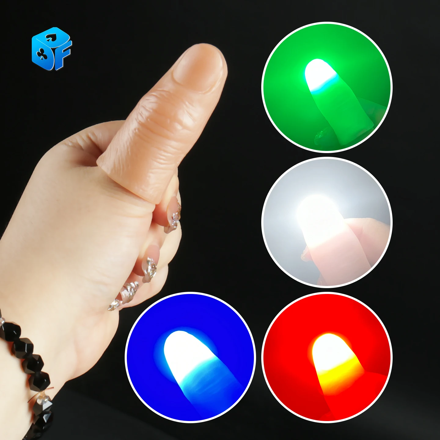 Upgraded Thumb Light Type‑C Rechargeable Light‑Dancing Flash Professional Magic Prop for Stage Close‑Up Magic Trick Performance
