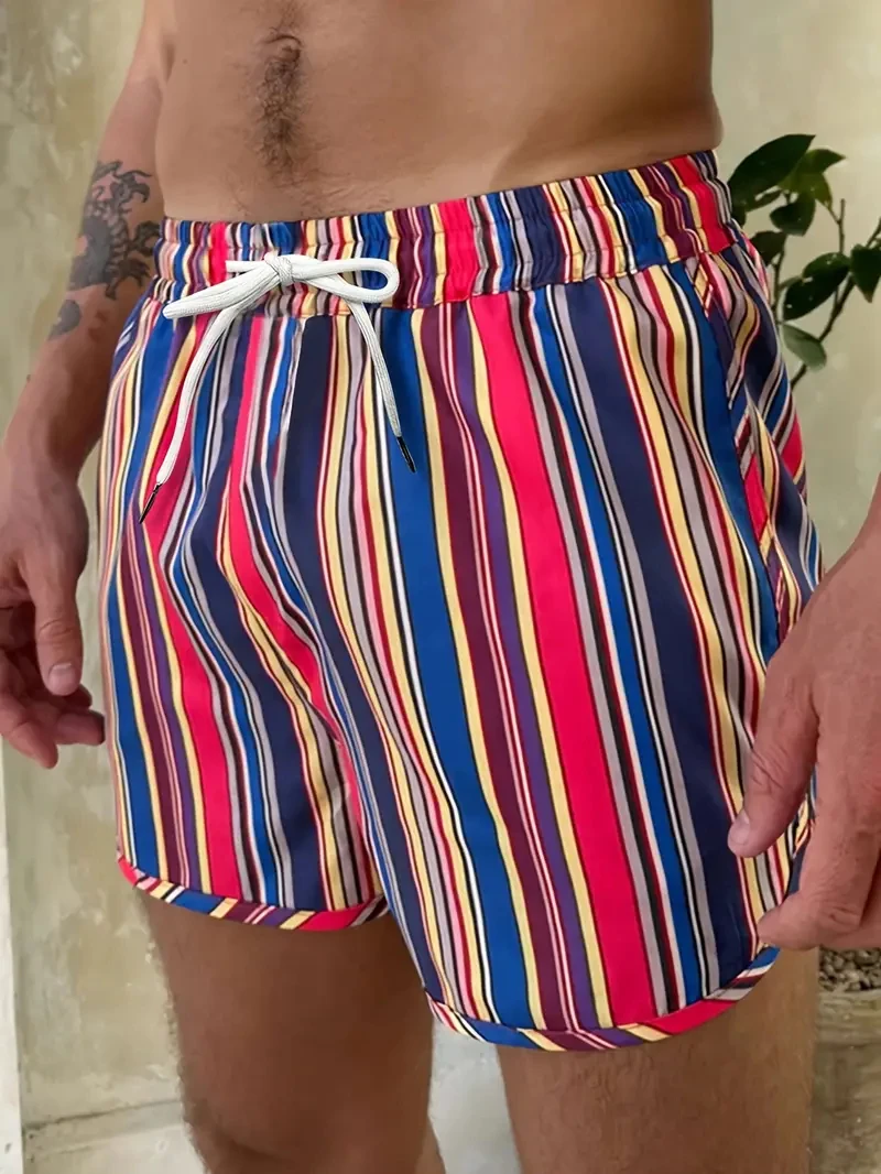 Men's Swimwear Board Shorts Anchor Tree 3d Beach Short Kids Casual Stripe Mens Shorts Trunks Male Swimsuit Sports Gym Pant Brief