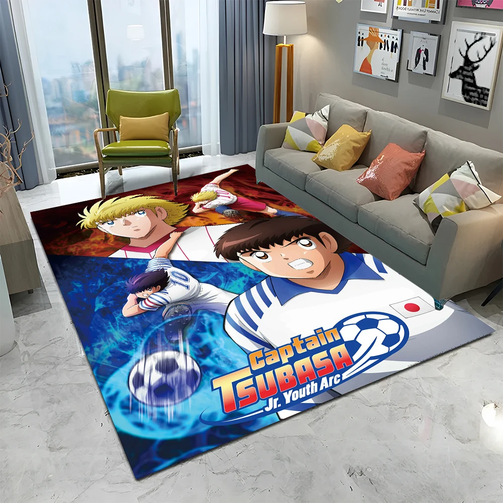 Anime Captain Tsubasa Soccer Cartoon Carpet Rug for Home Living Room Bedroom Sofa Doormat Decor,kids Area Rug Non-slip Floor Mat