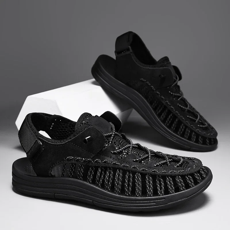 Summer New Sandals Men\'s Brand Designer Fashion Casual Outdoor Waders Large Size Hand-woven High Quality Beach Sandals For Men