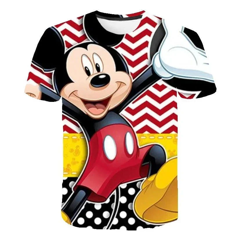 2024 Disney Tops Summer Mickey Mouse 3d Cartoon T-shirts Children Printing T Shirts Tees Casual Tshirts
