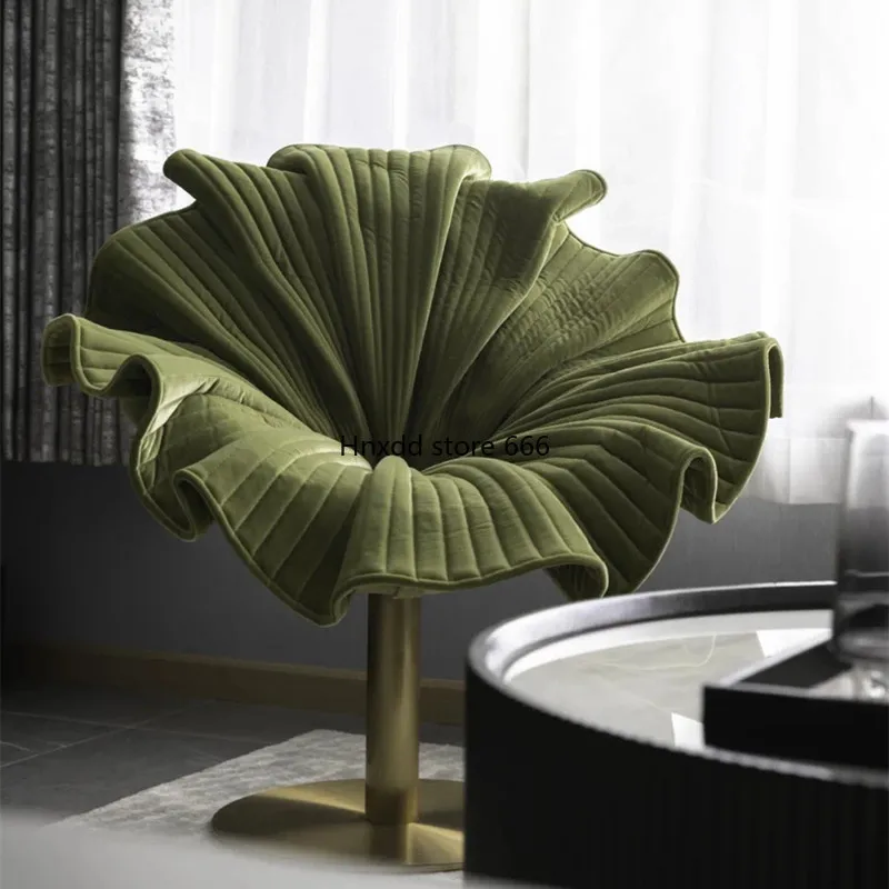 Modern creative flower chair simple light luxury rotating leisure chair