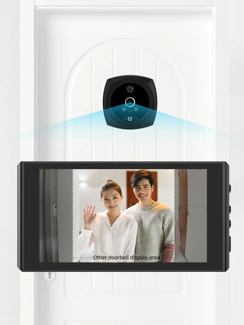 

4.3Inch IPS Screen 2MP 135Degree Wide Angle HD Video Door Phone Visual Doorbell Peephole Viewer Door Camera