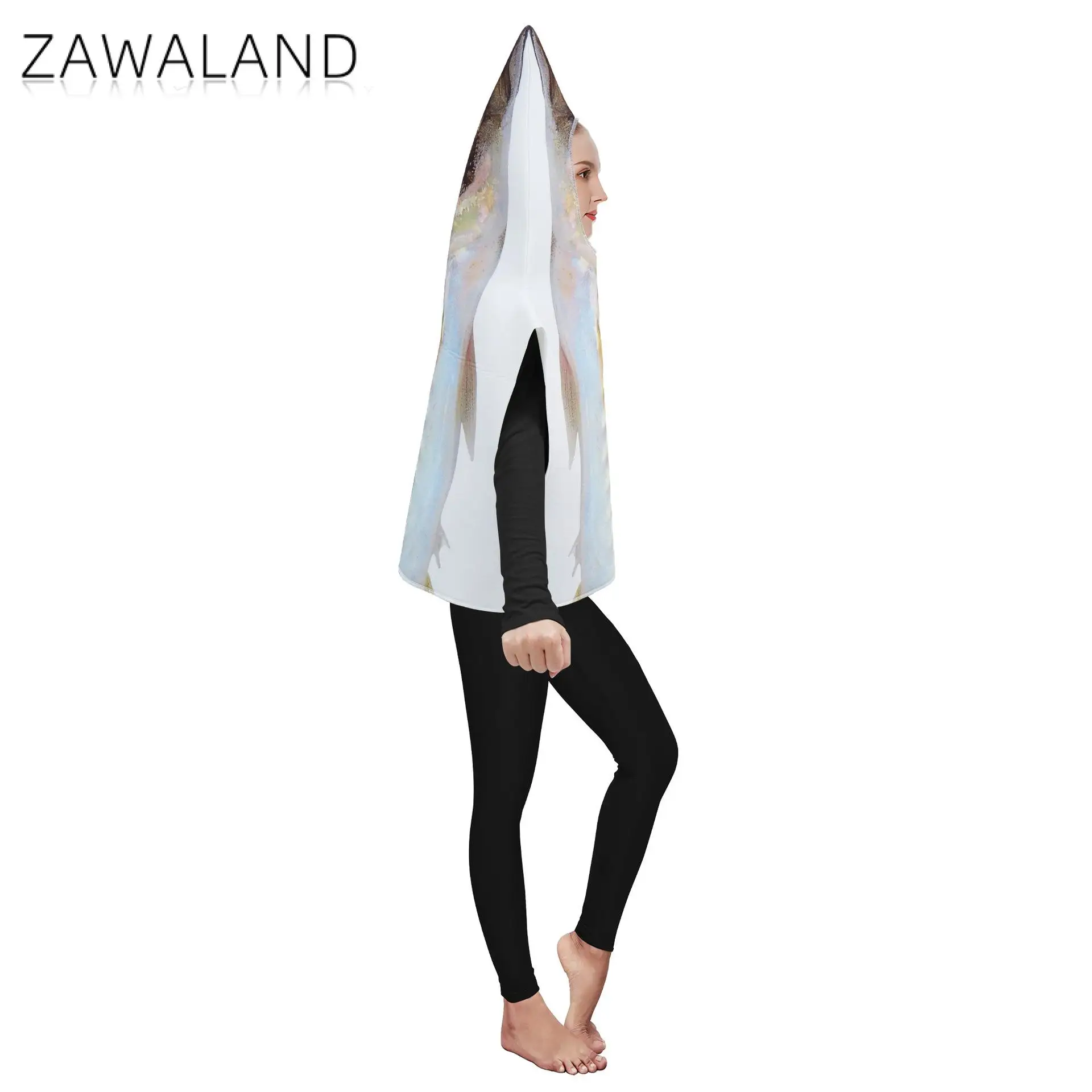 Zawaland Decapterus Maruadsi Costume Halloween Party Suit Women Funny Fish Disguise Adult Halloween Purim Carnival Party Clothes