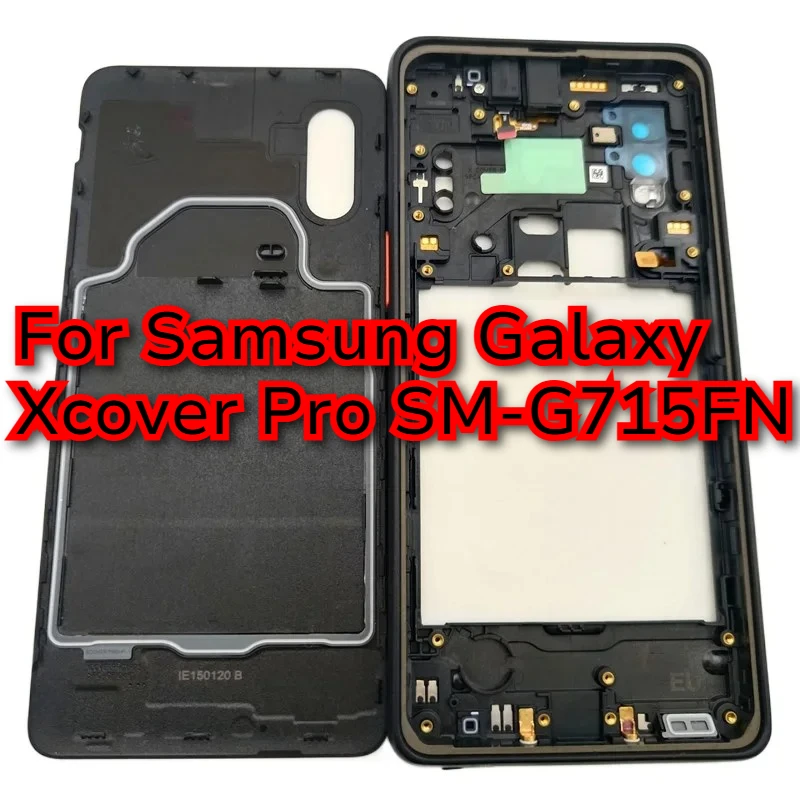 Phone Housing Middle Frame+ Battery Door Back Panel Cover Case Replacement Parts for Samsung Galaxy Xcover Pro SM-G715FN
