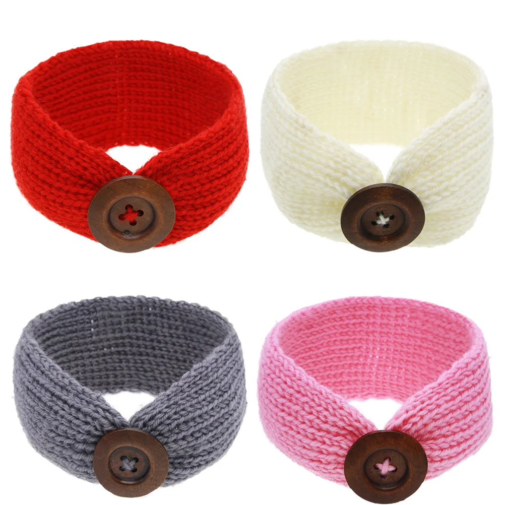 

4 Pcs Baby Hairband Knitted Soft Material Colorful Headwear For Children Photo Props Everyday Casual Wear Accessories