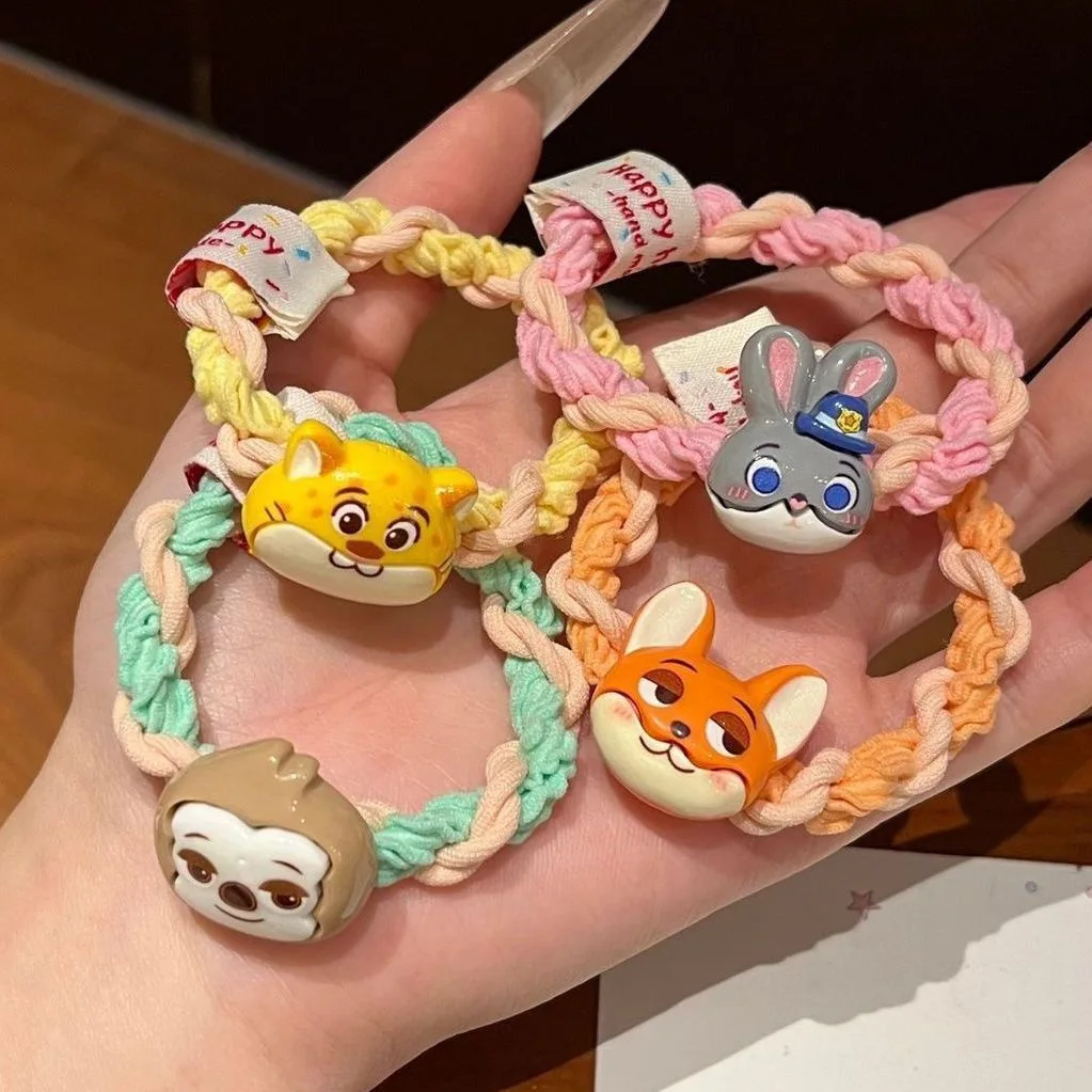 10/50 قطعة جديد ل Zootopia2 عقال مرونة عالية ، الكرتون لطيف ودائم شريط مطاطي للفتيات مجموعة إكسسوارات الشعر الهدايا