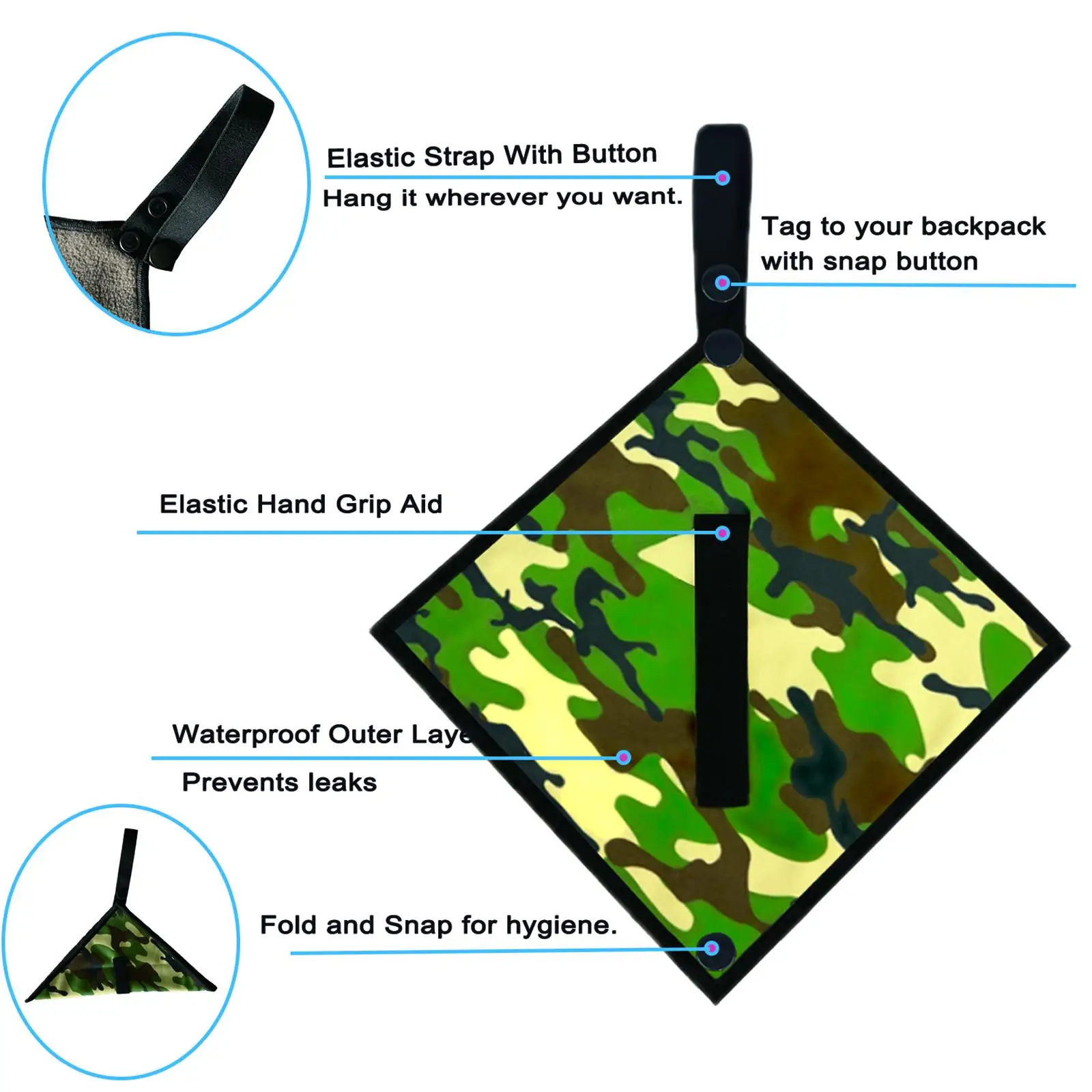 Portable Women Pee Tool Reusable Hiking Pee Cloths Camping Toilet Paper Washable Absorbent Wipes for Outdoor Travel Backpacking