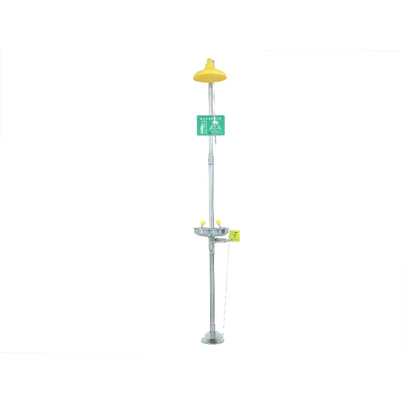 steel emergency eye wash station with inlet ball valve | For immediate use in industrial and laboratory environments