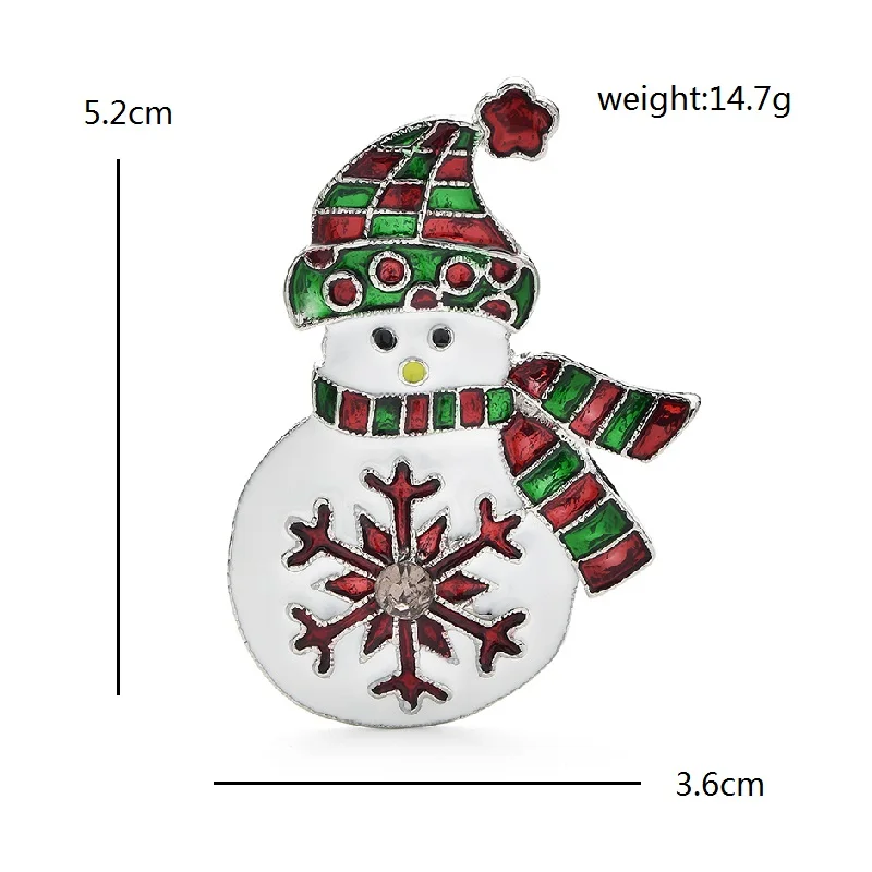 Wuli&baby Lovely Christmas Snowman Brooches For Women Wear Scarf Hat Snowflake Child New Year Brooch Pins Gifts