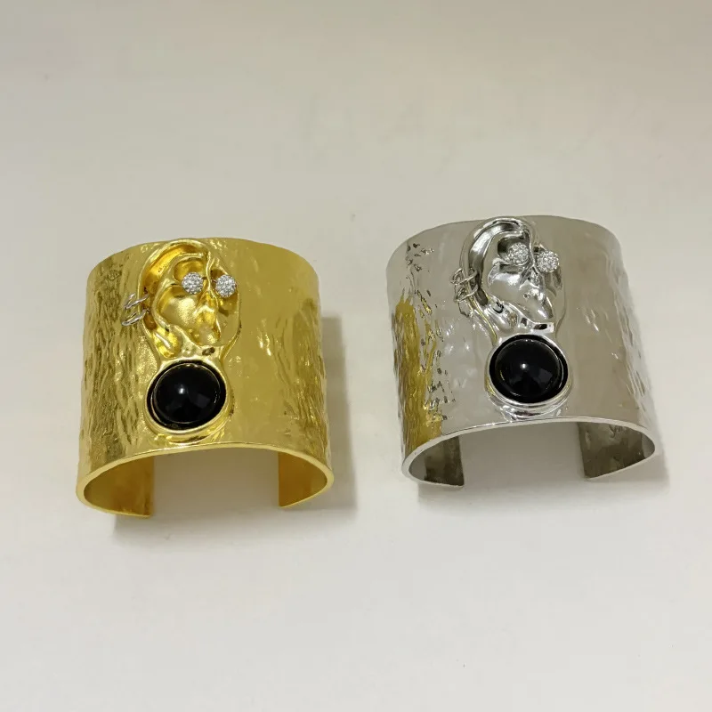 1PC Übertrieben Metall Legierung Ohr Gesichts Manschette Armband für Frauen Mode Schmuck Hand Offene Armreif Zubehör – Detail 9