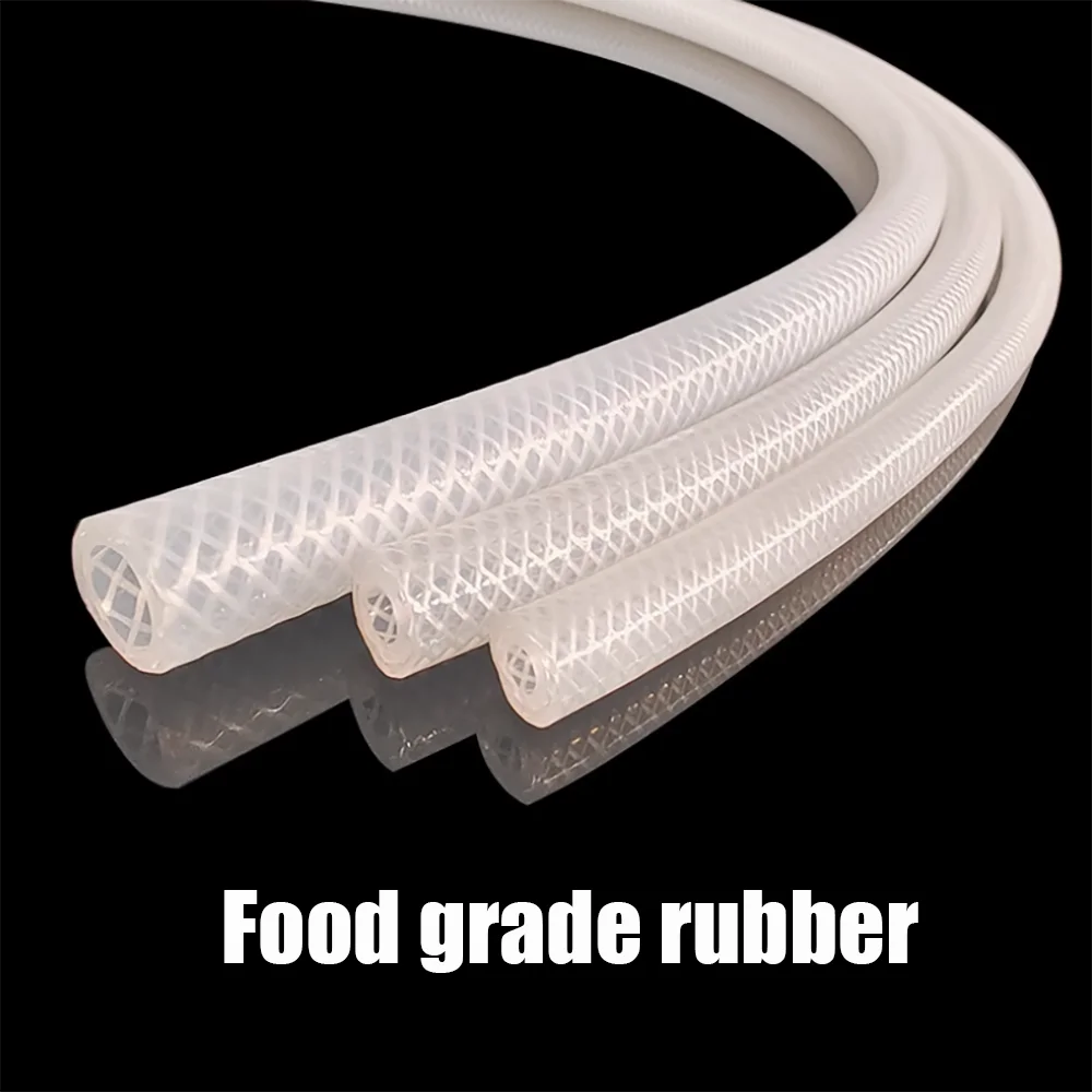 1M Meter High Pressure Braided Silicone Tube Food Grade Steam Distillation Rubber Hose Heat Resistant Flexible Rubber Tube3-38mm