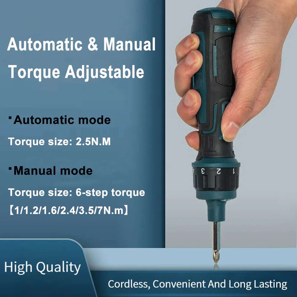 Large Torque Electric Screwdriver 0.15-7 Nm Manual Tool Ratchet Screwdriver Set Mini Electric Drill Hand Tools With Flashlight