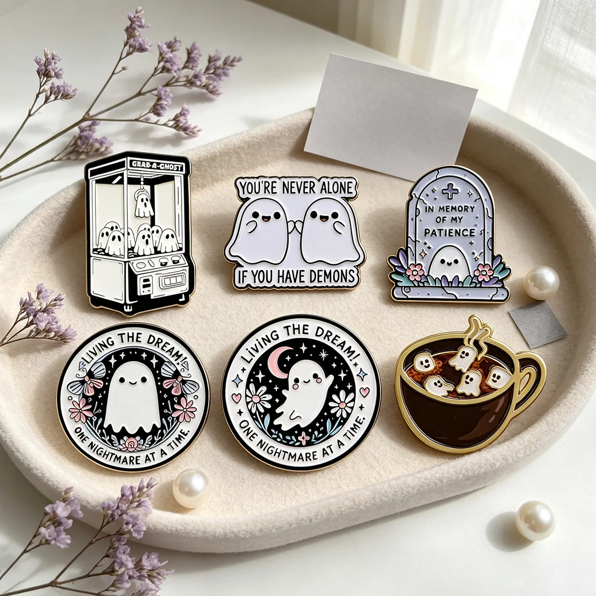 6/9 Stück Halloween-Geister-Metall-Emaille-Anstecker, Broschen für Kaffeeliebhaber, Abzeichen für Rucksack, Kleidung, Accessoires, Schmuck, Geschenk für Freunde – Detail 5