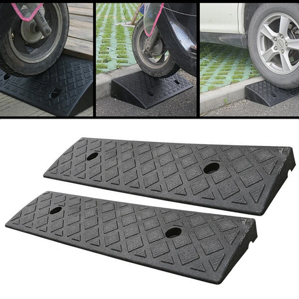 2PCS Kunststoff-Kombi-Rampe, rutschfeste Schwellenrampe, 30 mm Höhe, für Auto, Fahrräder, Rollstühle, Going Uphill, glatte Übergänge