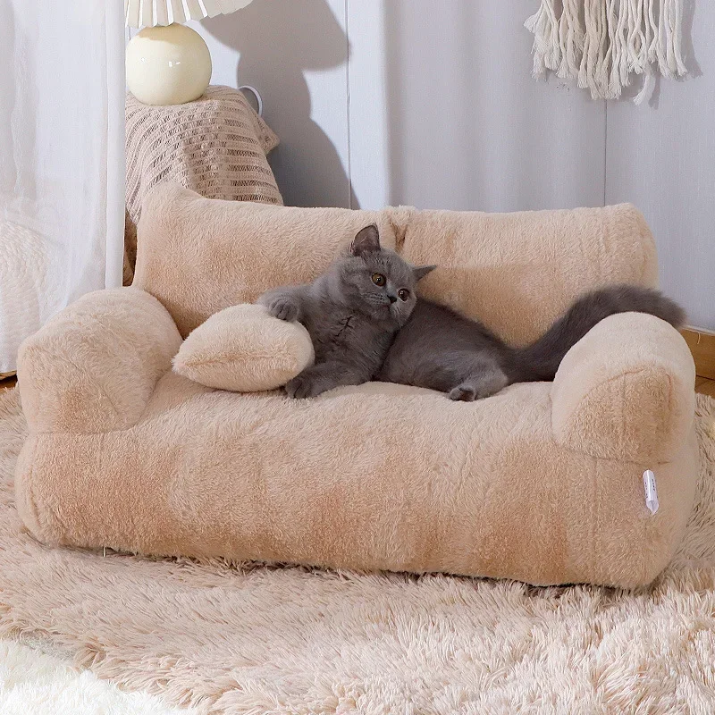 Luxury Cat Bed Super Soft Warm Sofa for Small Dogs Detachable Washable Non-slip Kitten Puppy Sleeping House Pet Supplies